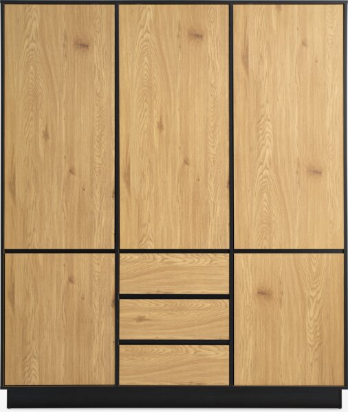 Wardrobe ODENSE 179x210 5 doors 3 draw. warm oak colour