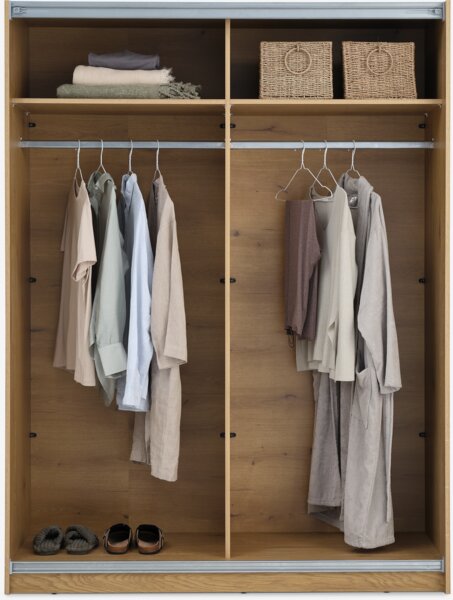 Wardrobe RABERG 150x200 w/mirror warm oak colour