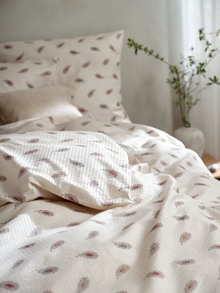 Seersucker-Bettwäsche SOLVEIG 140x200 beige
