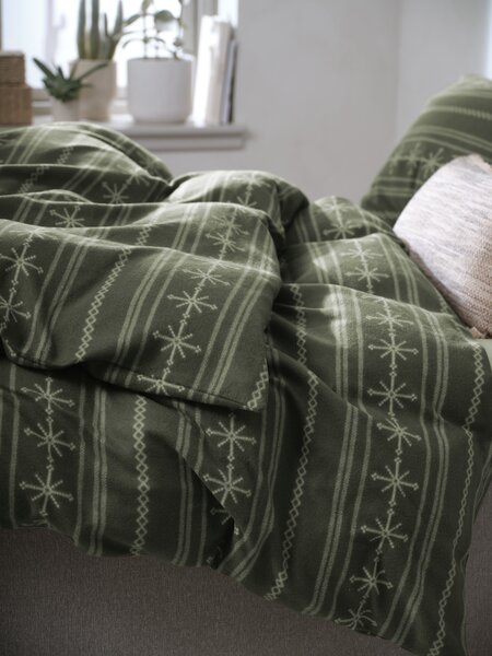 Fleece-Bettwäsche FIA 135x200 dunkelgrün