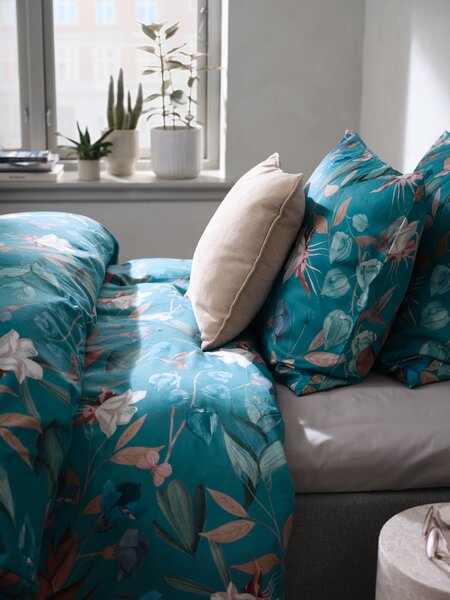 Completo copripiumino Raso BERTHA 240x220 cm blu