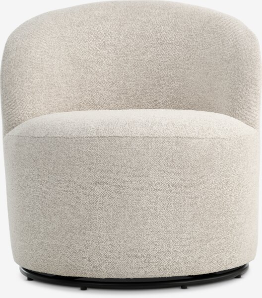 Loungestoel ANDRUP draaivoet beige stof