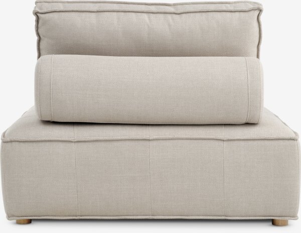 Poef DAGSTRUP met rugleuning beige stof
