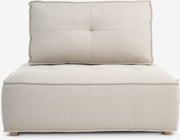 Poef DAGSTRUP met rugleuning beige stof