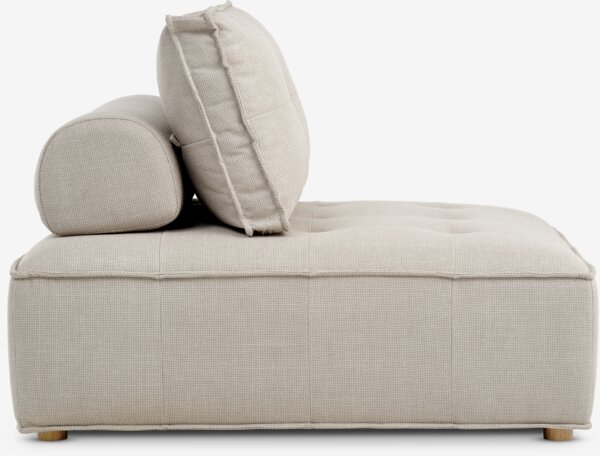 Poef DAGSTRUP met rugleuning beige stof