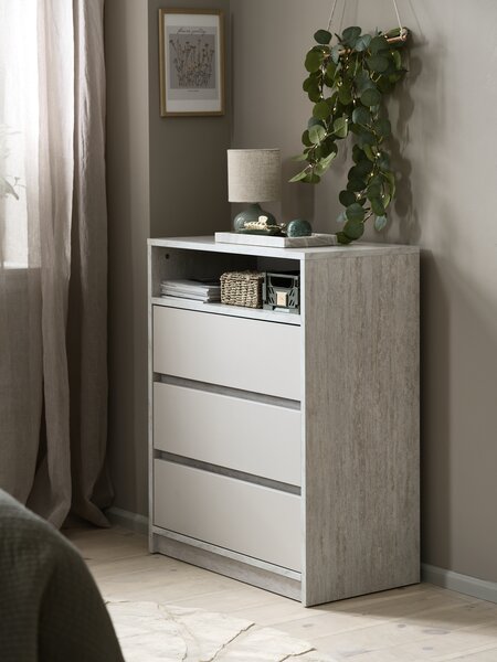 Cassettiera 3 cassetti BILLUND color travertino/beige
