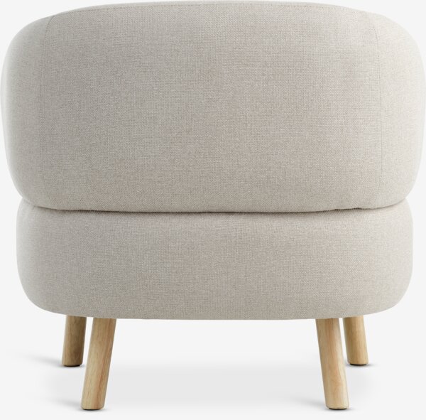 Armchair STADIL beige fabric/oak colour