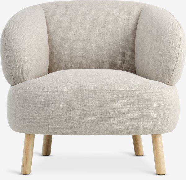 Armchair STADIL beige fabric/oak colour
