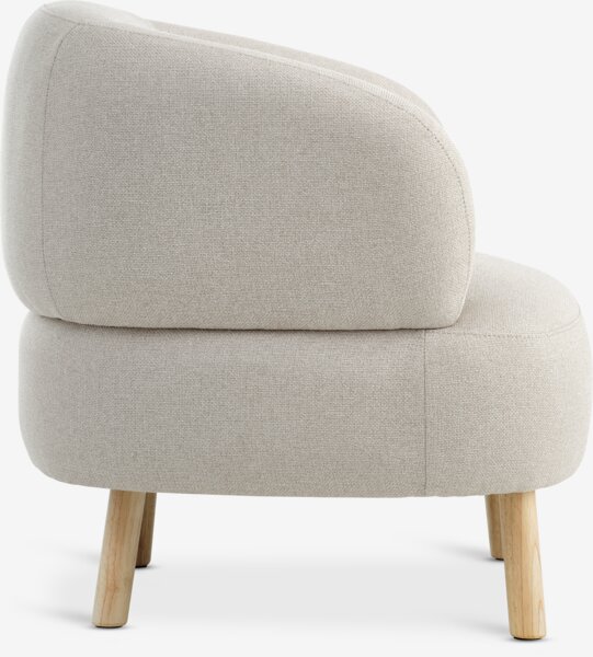Armchair STADIL beige fabric/oak colour