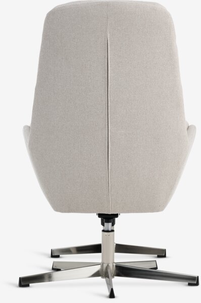 Standenstoel m/voetenbank TANKEDAL beige stof/chroom