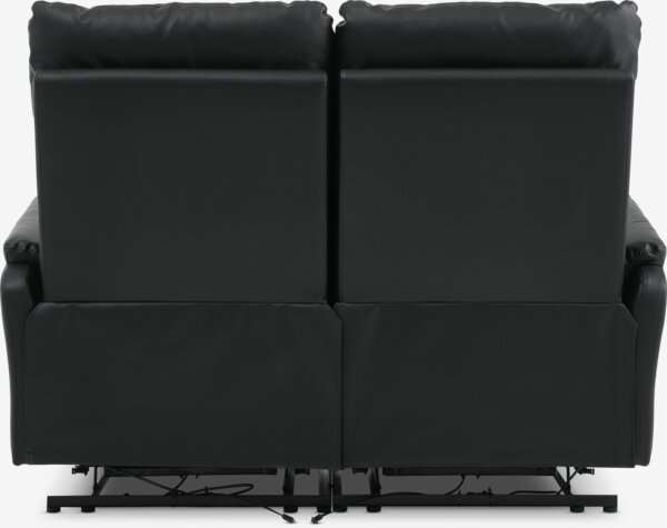 Sofa ABILDSKOV 2 seater electric black faux leather