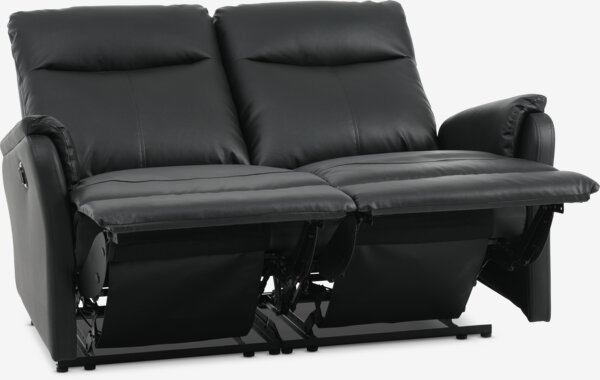 Sofa ABILDSKOV 2 seater electric black faux leather