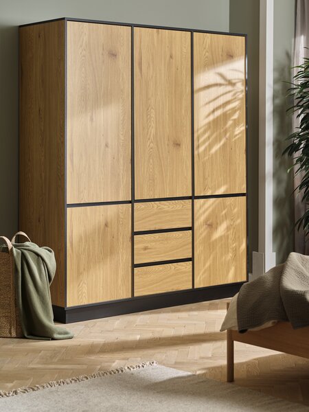 Kleiderschrank ODENSE 179x210 5 T ren 3 S Warm Eichefarben JYSK