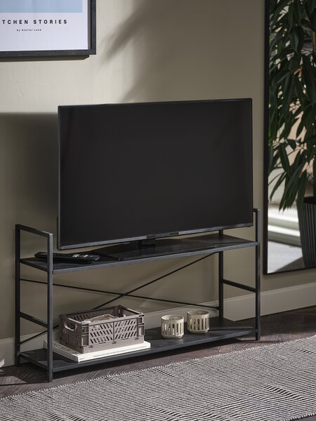 TV bench ASTRUP 1 shelf black