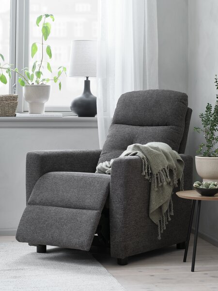 Recliner VEJLBY dark grey fabric