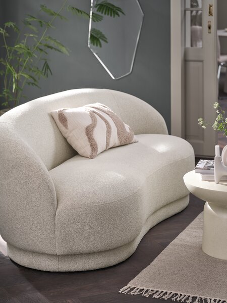Sofa ANDRUP 3 seater oval beige fabric