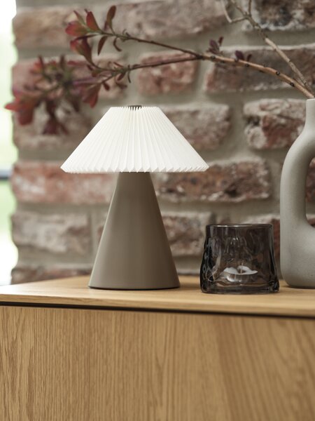 Lampada a pila ESMUND Ø17×H20 cm marrone/bianco con timer