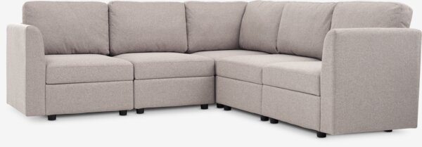 Sofa modułowa OKSBY 5-m. narożnik ze schow. tkanina piaskowy