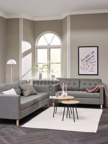 Set di divani FALSLEV 2 pezzi tessuto grigio