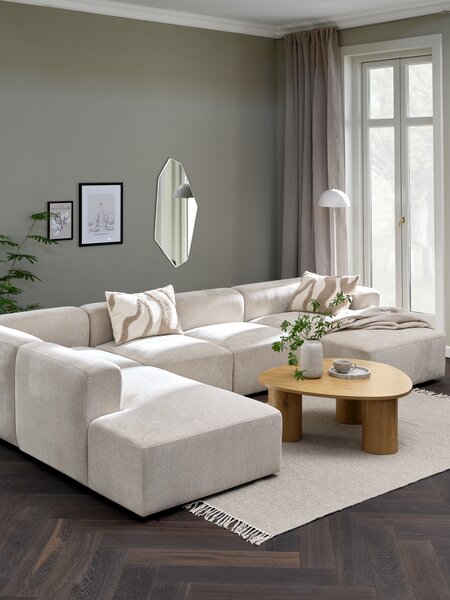 Divano componibile SKEJBY 5 posti chaiselongue/aper. sabbia