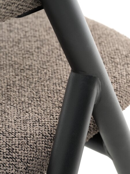 Dining chair HINDEVAD light brown fabric/black