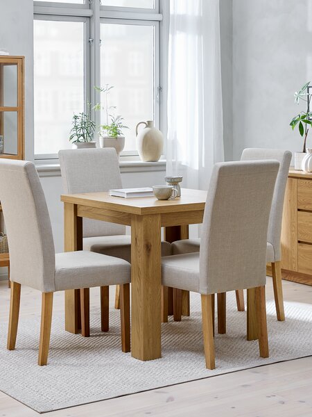 JUNGEN L80/160 Tisch eiche + 4 TUREBY Stühle beige