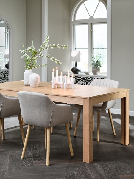 KORSKRO L200/326 table oak + 4 ADSLEV chairs beige/oak