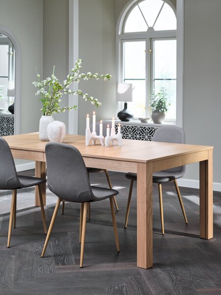 KORSKRO L200/326 table oak + 4 JONSTRUP chairs grey/oak