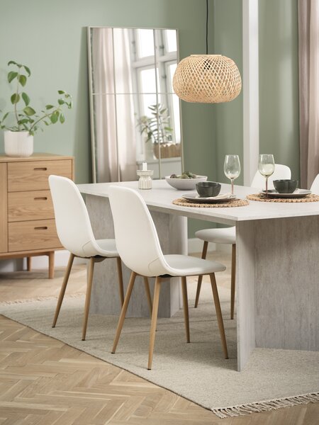 KRONDAL D180 stół trawertyn + 4 JONSTRUP krzesła biały