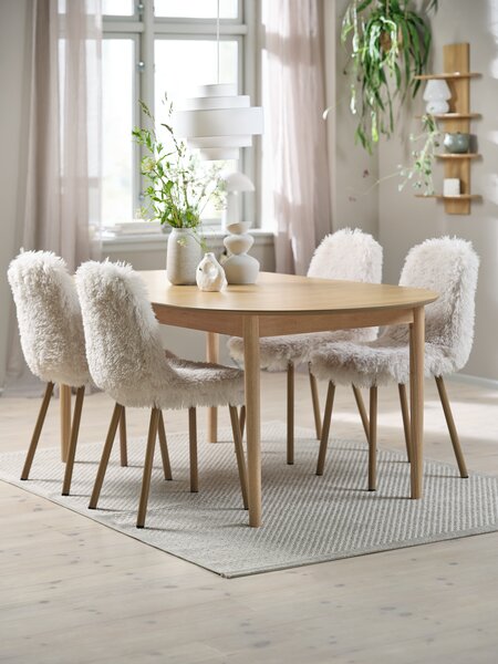 MARSTRAND L200 Tisch eiche + 4 JONSTRUP Stühle teddy