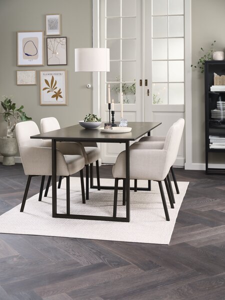 MOSELUND Tavolo L180 cm ceramica + 4 SOTTRUP beige/nero