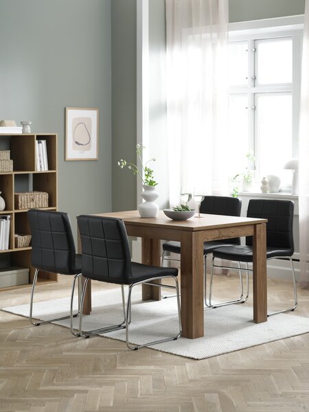 VEDDE L120 table wild oak + 4 HAMMEL chairs black