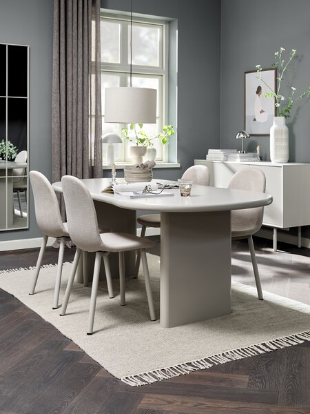 VORDINGBORG L198 table beige + 4 EJSTRUP chairs beige