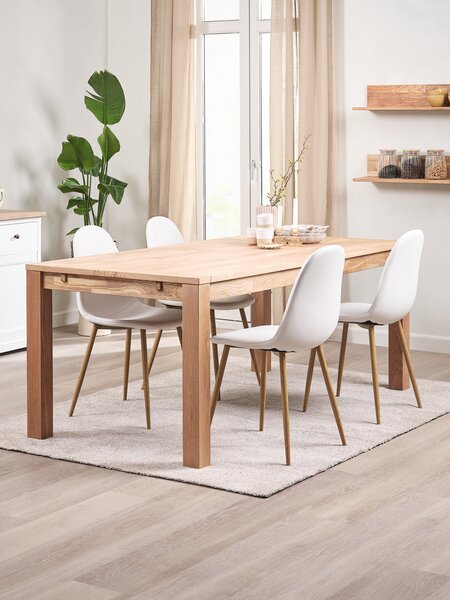 HAGE tavolo L190 rovere + 4 TINGLEV Sedie bianco/rovere