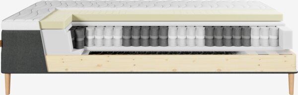 Runkopatja 120x200cm KVENNA harmaa-40 + RESA keskikova