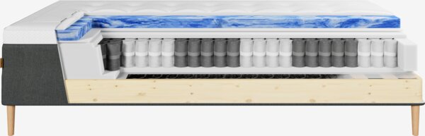 Runkopatja 180x200cm KVENNA harmaa-40 + VOLA keskikova