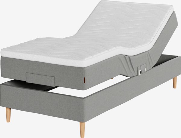 Elevationsseng 90x200cm TONDRA + TOSEN grå-23 Medium