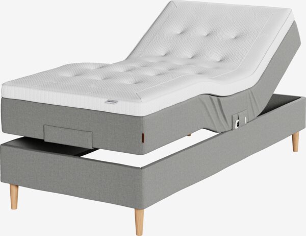 Elevationsseng 90x200cm TONDRA + BRYA grå-23 Medium