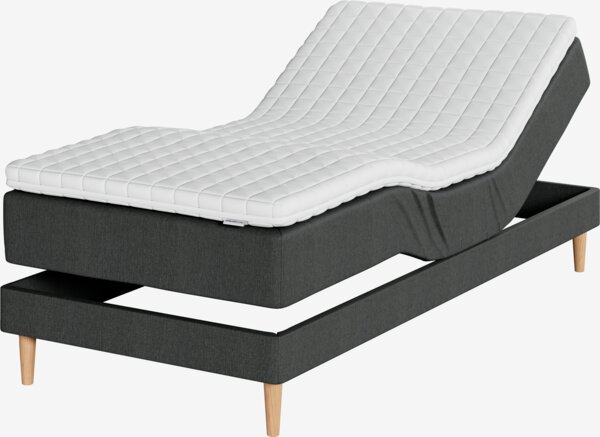 Elevationsseng 80x200cm BJORSUND + KOLA grå-40 Fast