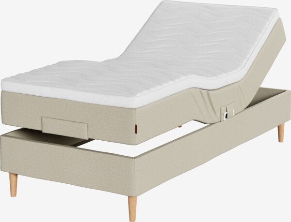 Elevationsseng 90x200cm TONDRA + TOSEN sand-91 Medium