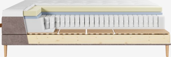 Elevationsseng 180x200cm KUPELVA + BRYA brun-92 Medium Split