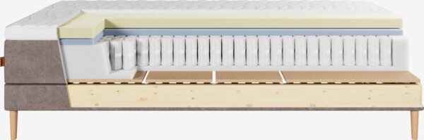 Elevationsseng 180x210cm KUPELVA + RESA brun-92 Medium