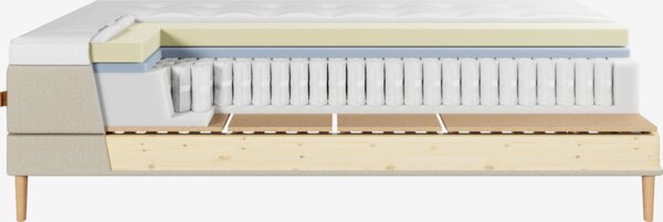 Elevationsseng 90x200cm KUPELVA + BRYA sand-91 Medium