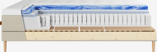 Elevationsseng 180x210cm KUPELVA + VOLA sand-91 Medium