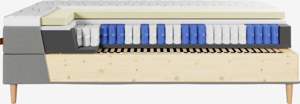 Elevationsseng 90x200cm TONDRA + TOSEN grå-23 Medium