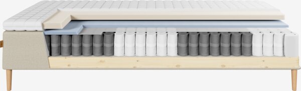 Runkopatja 160x200cm DINGLA hiekka-91 + KOLA keskikova