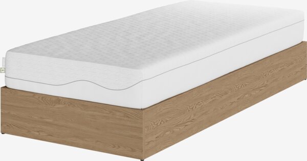 Divan base FOLDAGER Single end lift natural oak colour