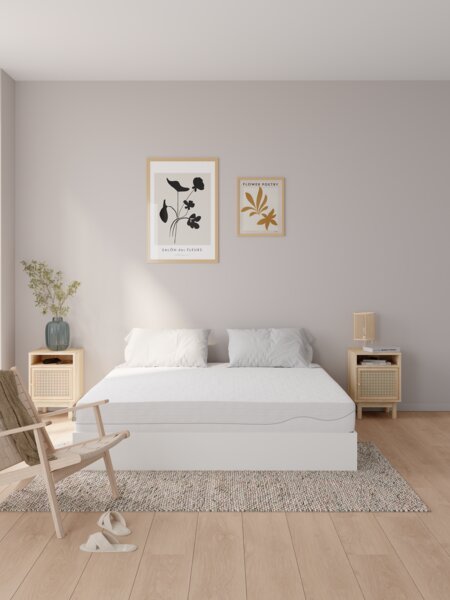 Divan base FOLDAGER Single end lift white