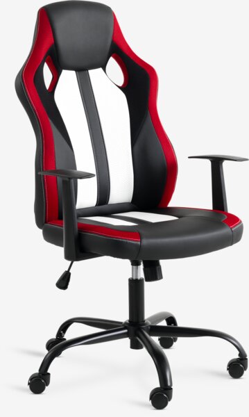 Sedia da gaming HAVDRUP similpelle nera/tessuto mesh rosso