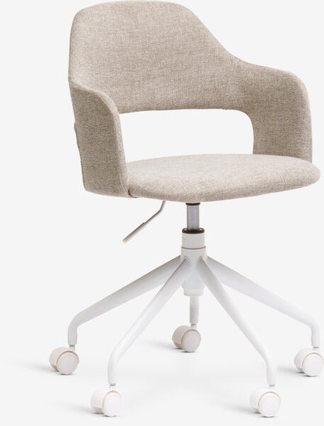Desk chair REERSLEV sand fabric/white